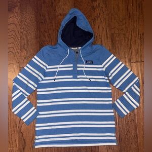 L.L. Bean Rugby Hoodie Pullover Striped Size M Preppy